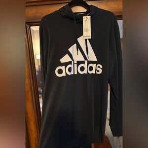Adidas Black and White Logo Hoodie Large Tall LT NWT